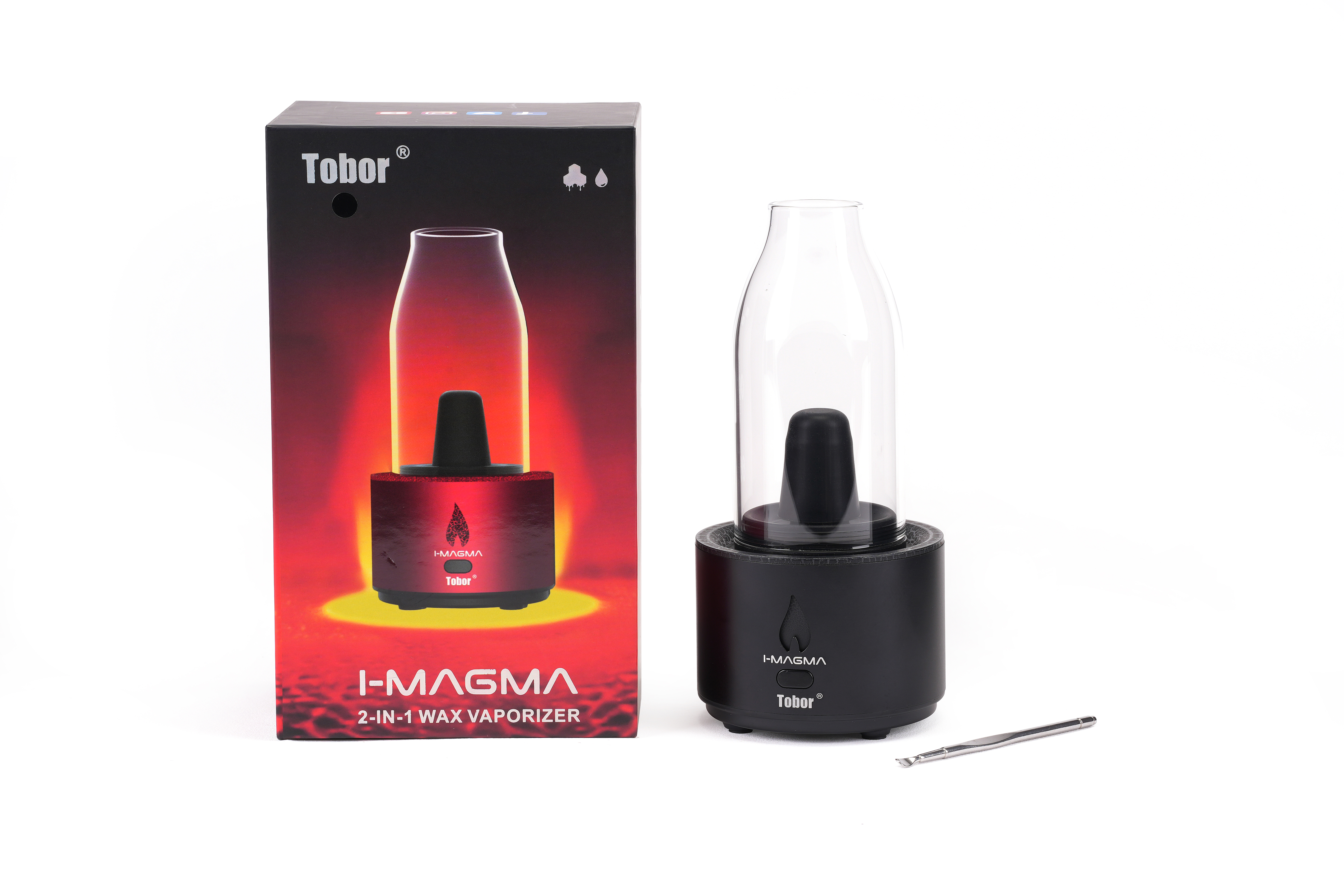 I-MAGMA:Tobor I-Magma 2 in 1 Table Electric Dab Rig & Thick Oil Vaporizer Kit, 1600mAh Rechargeable Battery, Smart Temperature Control, Compatible with Wax Concentrates, Herbal & 510 Cartridge, 4 Color Light Modes Portable Aromatherapy Diffuser for H - ORIX