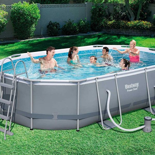 Bestway Power Steel Oval Pool Set 4.88m x 3.05m x 1.07m (16′ x 10′ x 42″)