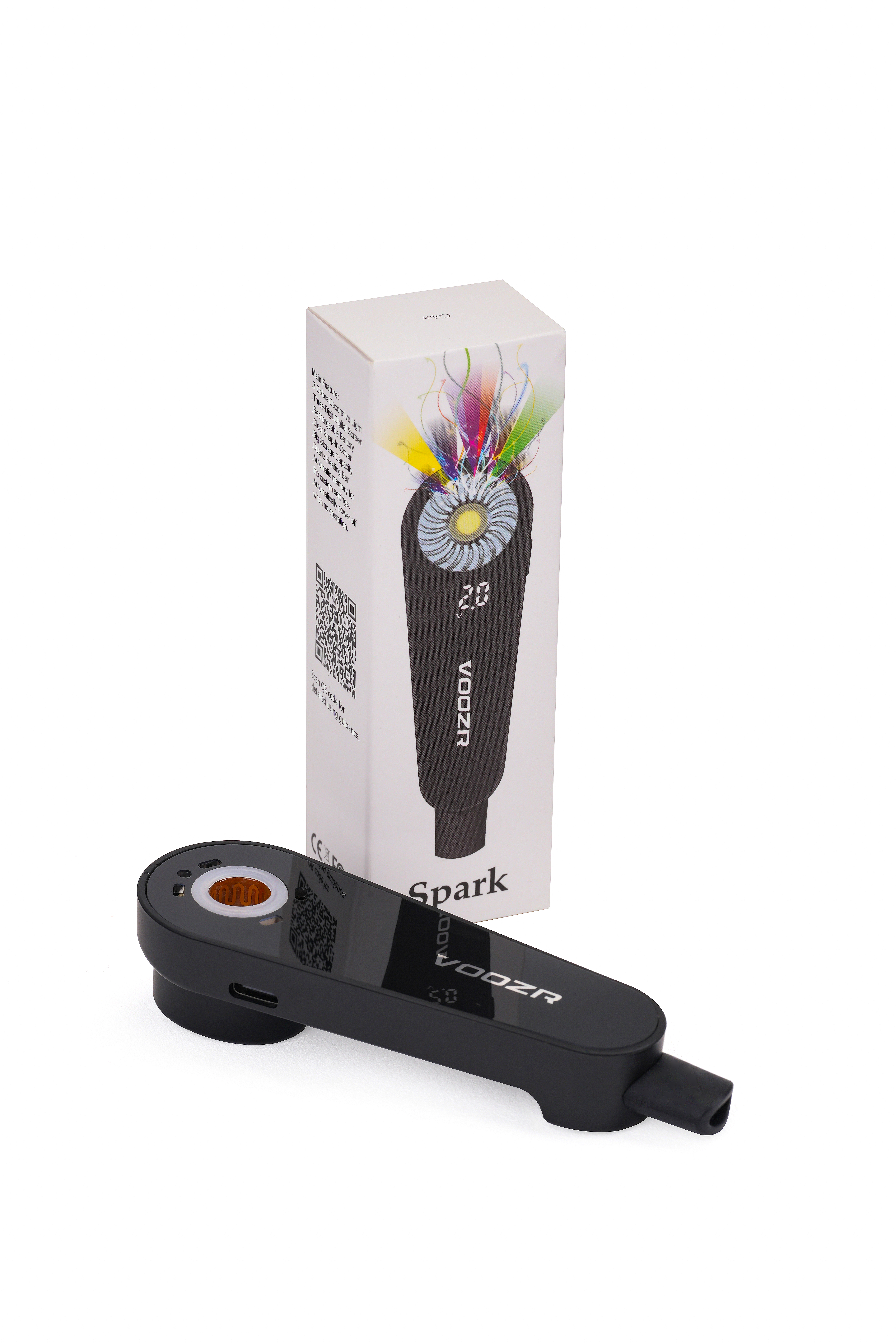 VOOZR Spark Rechargeable Disposable Dab Pen, 0.5ml Closed Wax Device with Quartz Heating, 460mAh Rechargeable Battery, Smart Display Screen Showing Time Voltage & Power Quantity, Portable Easy Carry Disposable Wax Pen for concentrates - ORIX