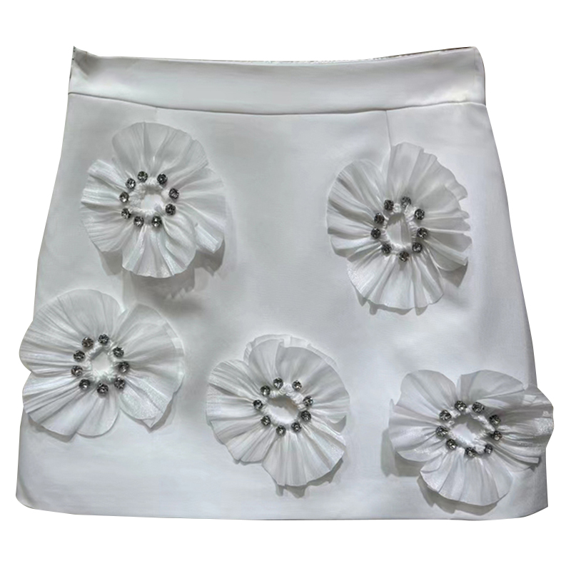 Patchwork Embroidered Flare Diamonds A Line Elegant 2024  Summer Skirts For Women