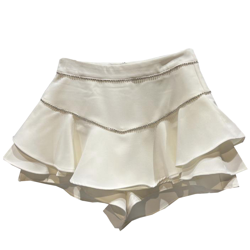 Fashion High Waist Patchwork Diamond Irregular Hem Sexy Mini Skirts For Women