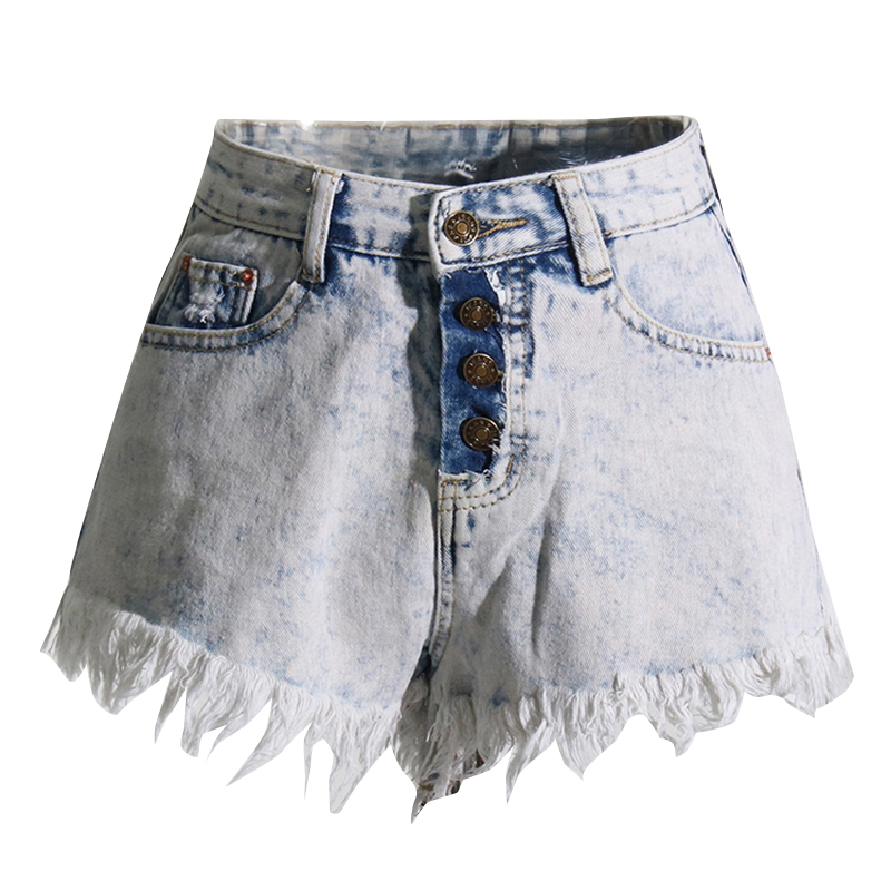 Do Old Style Short High Waist Spliced Pockets Slimming 2024 Women Denim Shorts