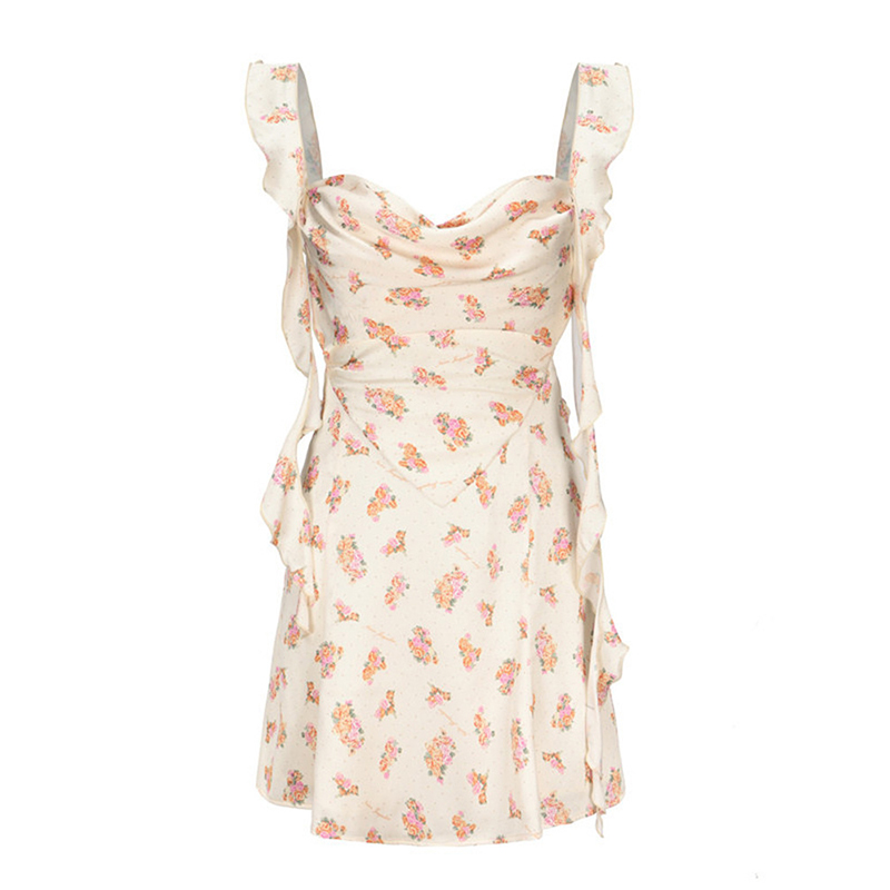 Square Collar Sleeveless High Waist Sexy Dresses Mini Dress For Women
