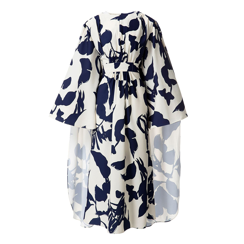 Fashion High Waist Loose Dresses Long Sleeve Cotton Long Dress 2024