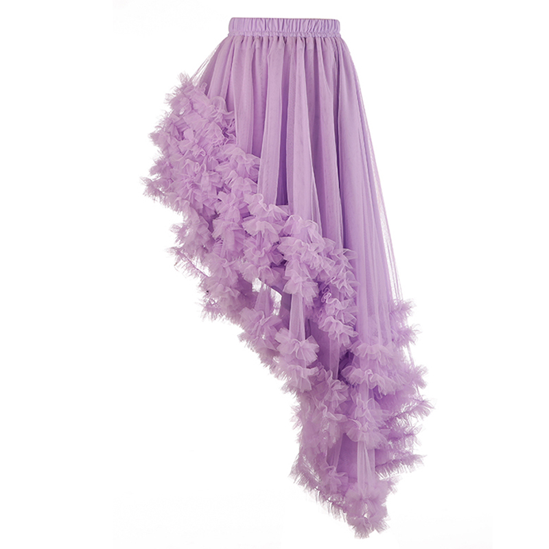 Sweet High Waist Patchwork Asymmetrical Ball Gown Vintage Skirts For Women