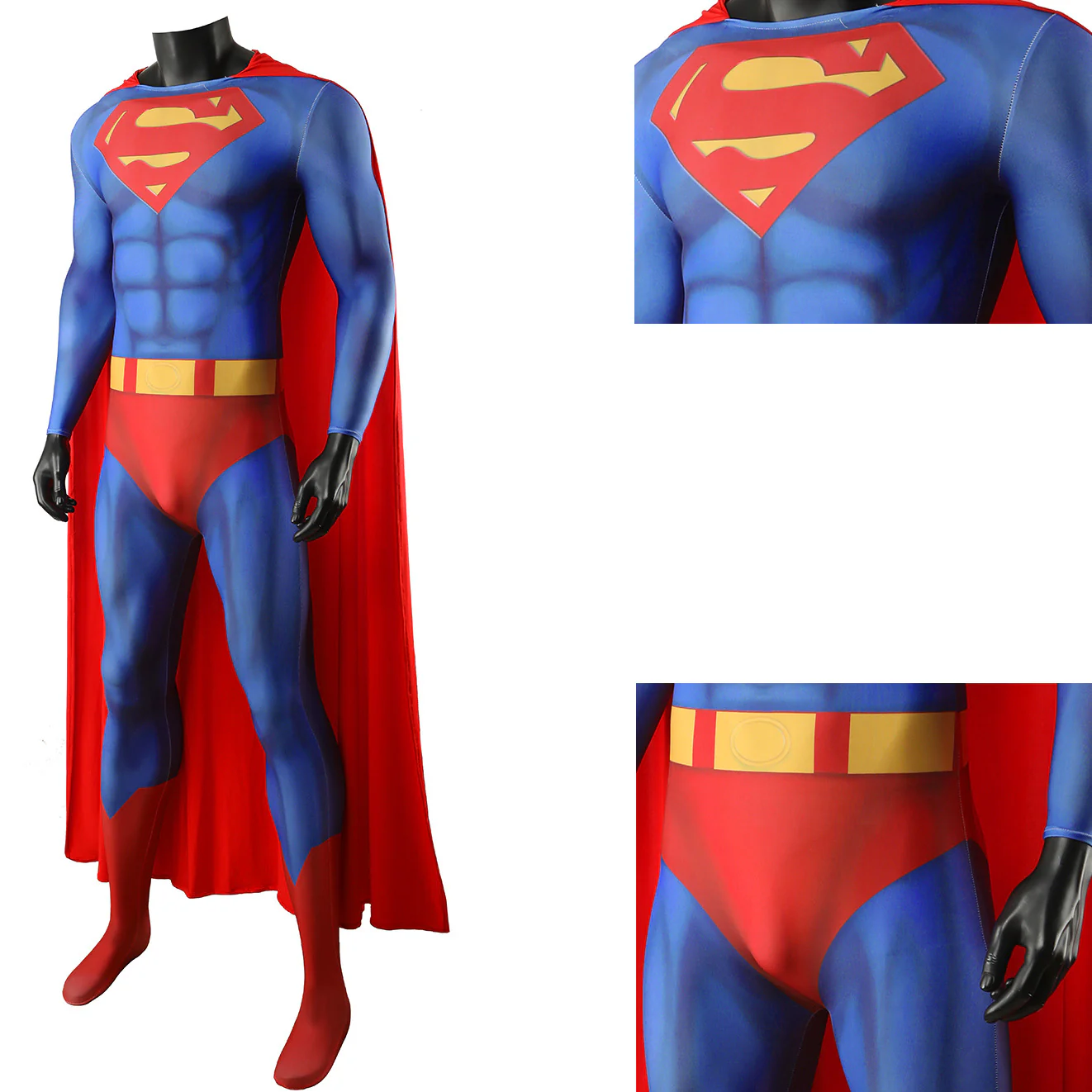 Superman Cosplay Jumpsuit Cloak Cos Bodysuit
