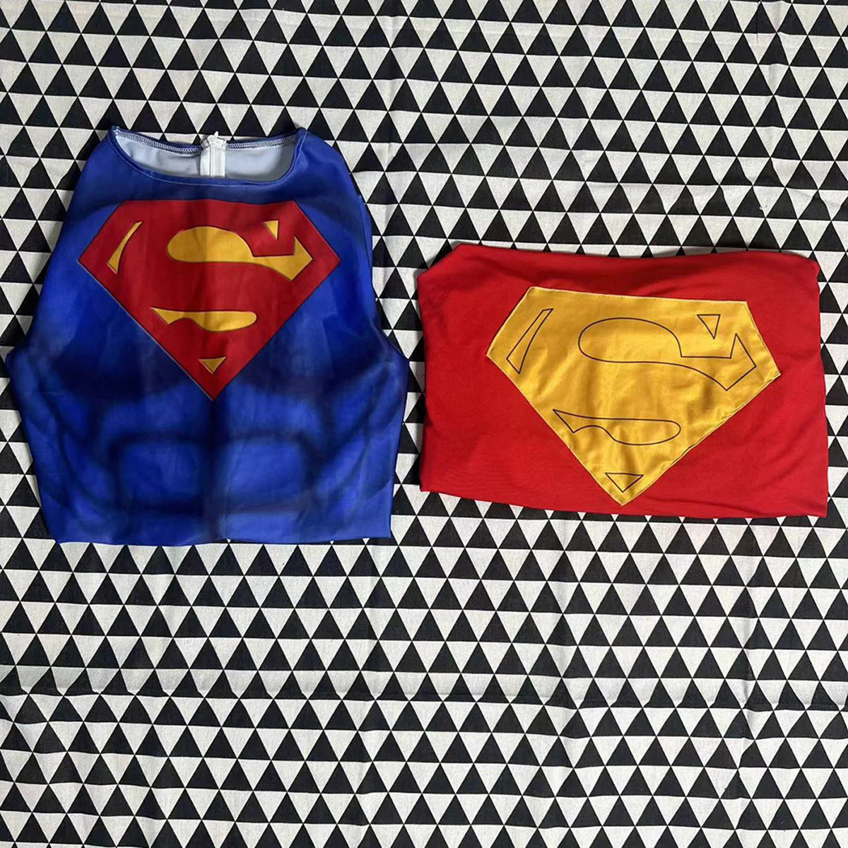 Superman Cosplay Jumpsuit Cloak Cos Bodysuit
