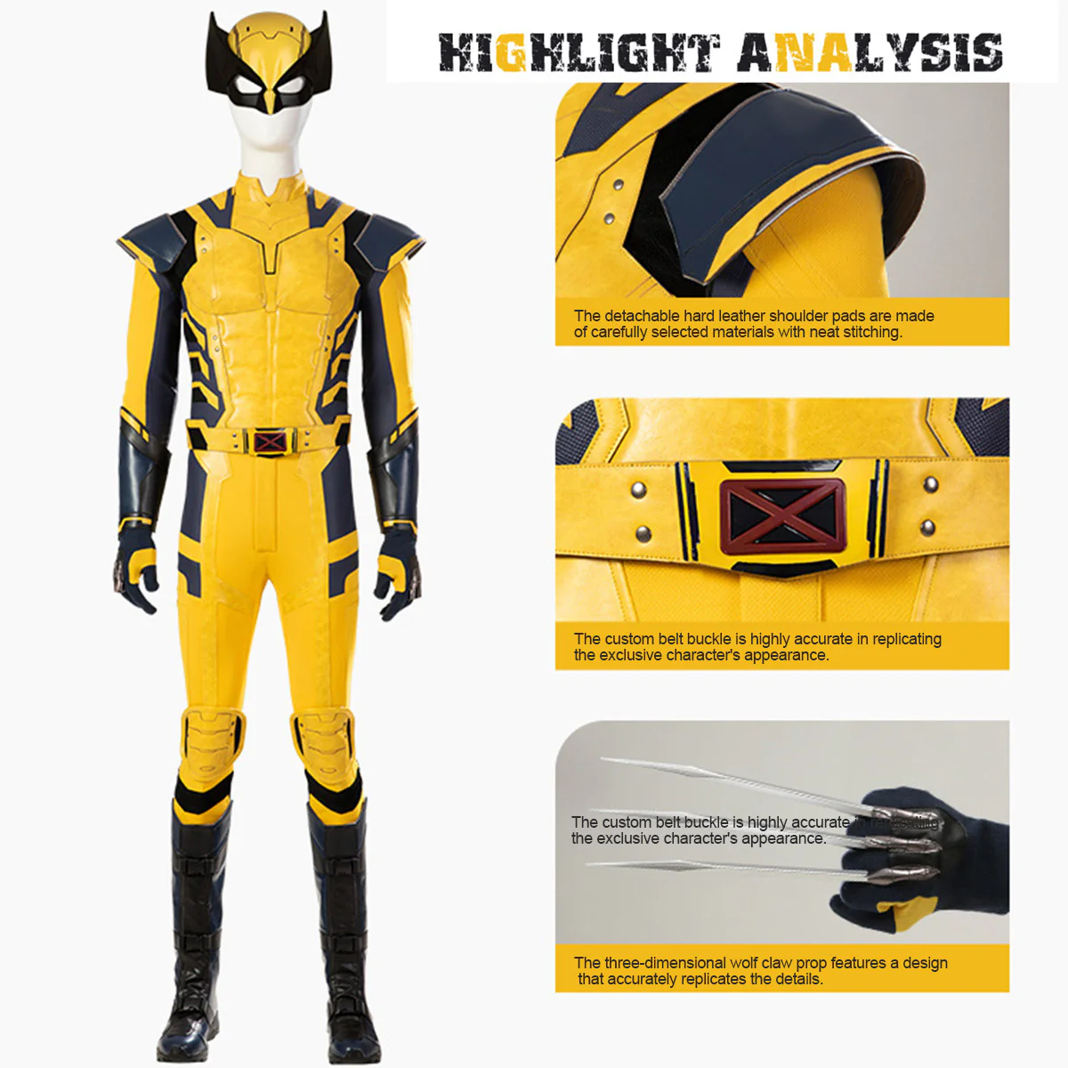 Wolverine Costume Superhero Jumpsuit Set