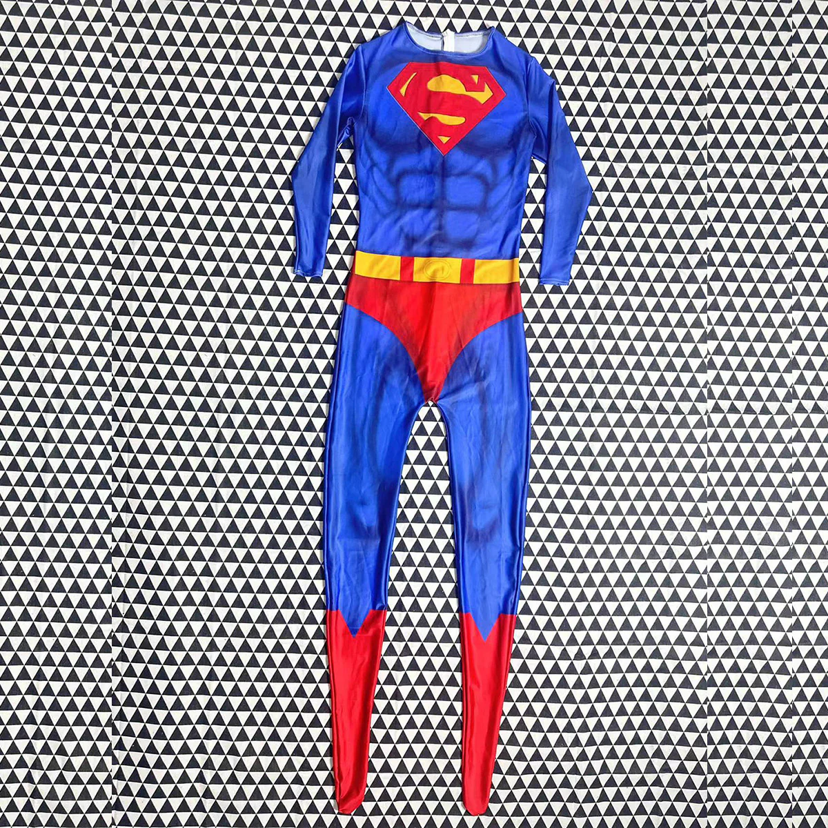 Superman Cosplay Jumpsuit Cloak Cos Bodysuit