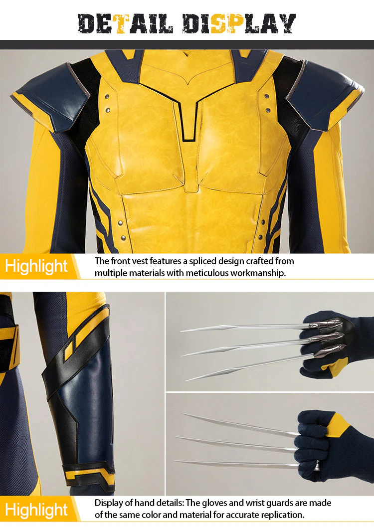Wolverine Costume Superhero Jumpsuit Set