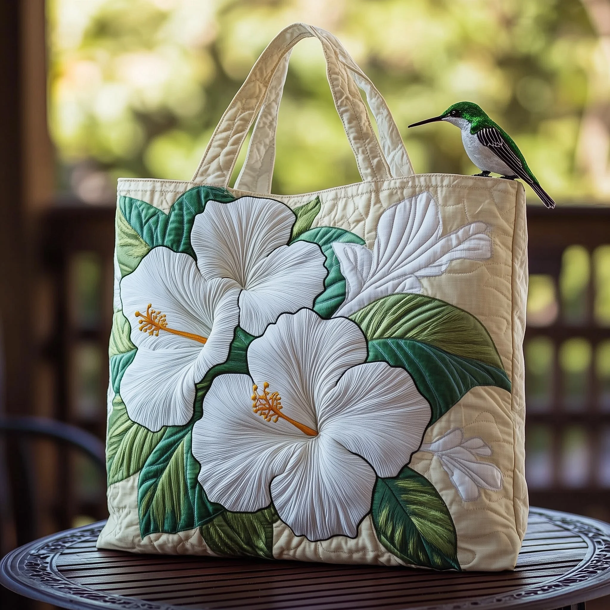 Hibiscus Series Quilted Tote Bag - Giftroza