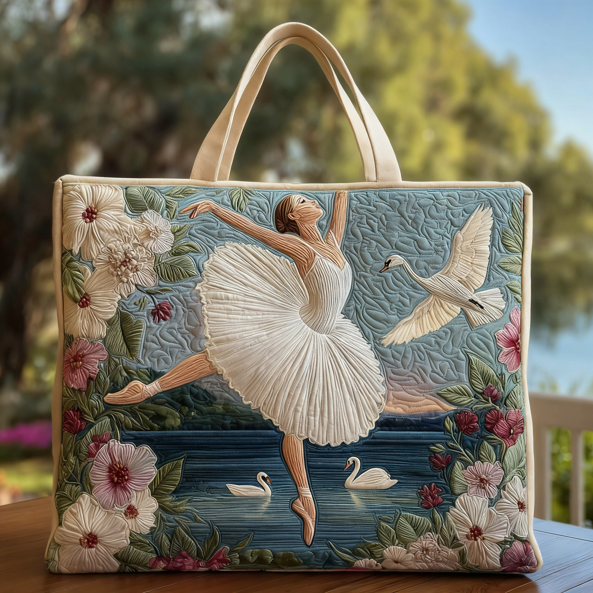 Ballet Goddess and Swan Series Quilted Handbag - Giftroza