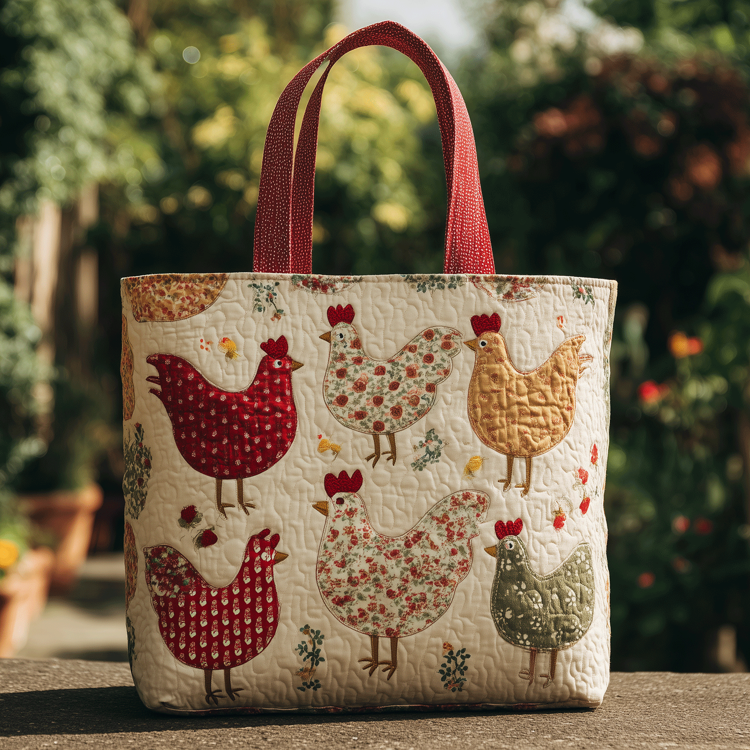 Polka Dot Chick Quilted Tote Bag NCU0TH2849 - Giftroza