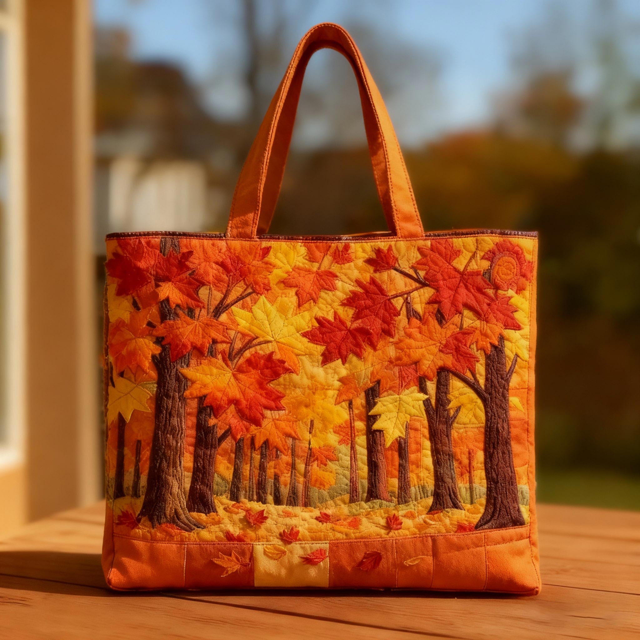 Maple leaf quilted tote bag - Giftroza