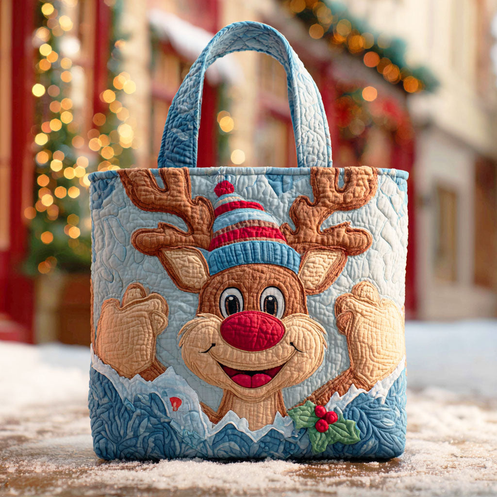 Arctic Reindeer Light Quilted Tote Bag NCU0TD804 - Giftroza
