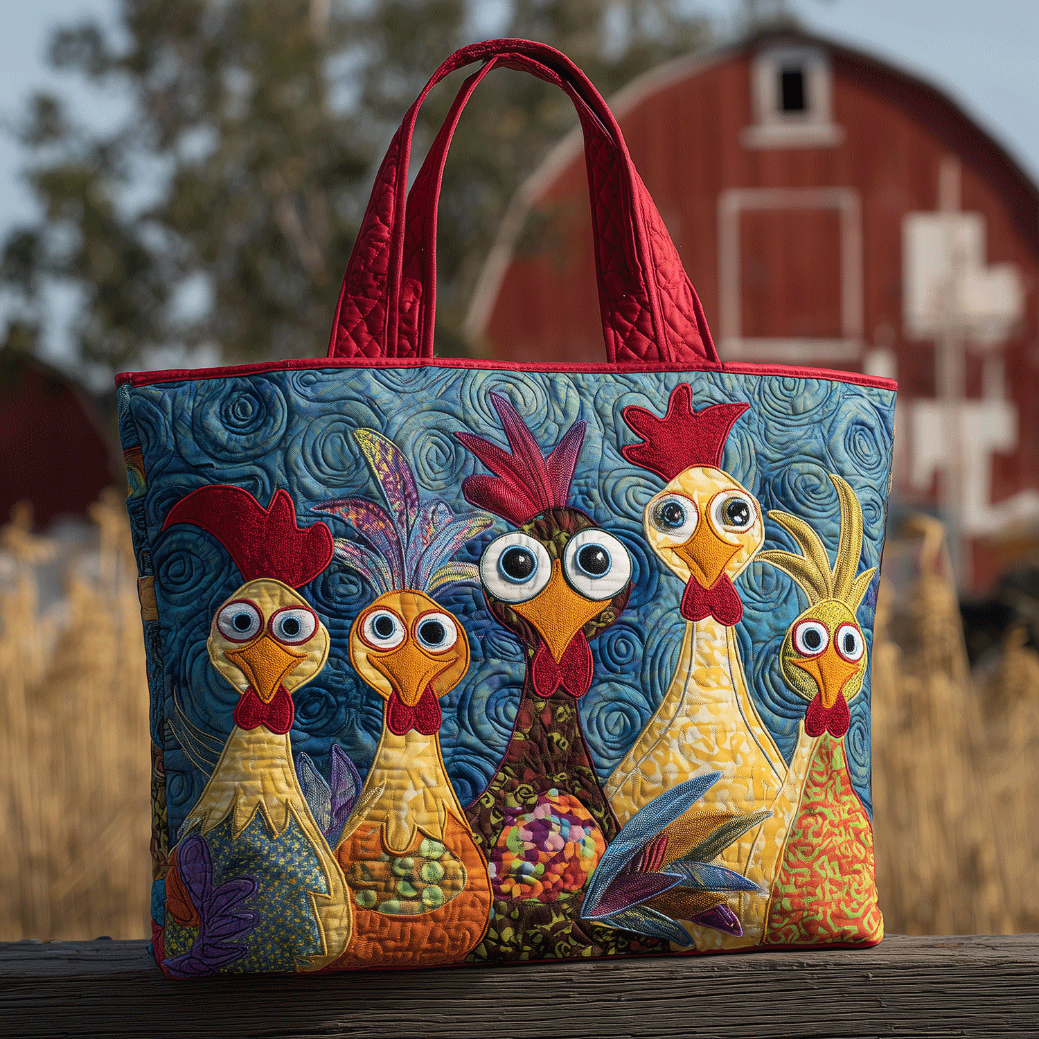 Farmhouse Roosters Quilted Tote  Bag - Giftroza