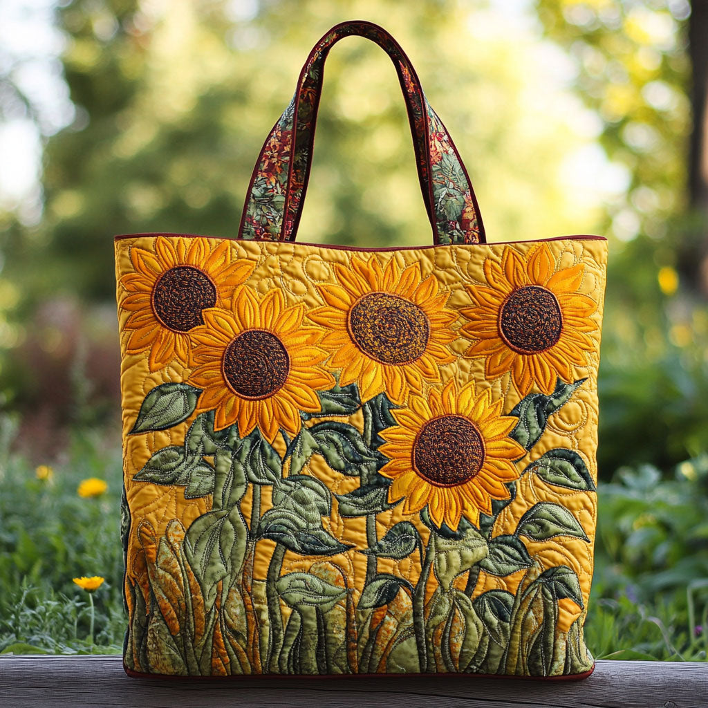 Classic Sunflower Quilted Tote Bag - Giftroza