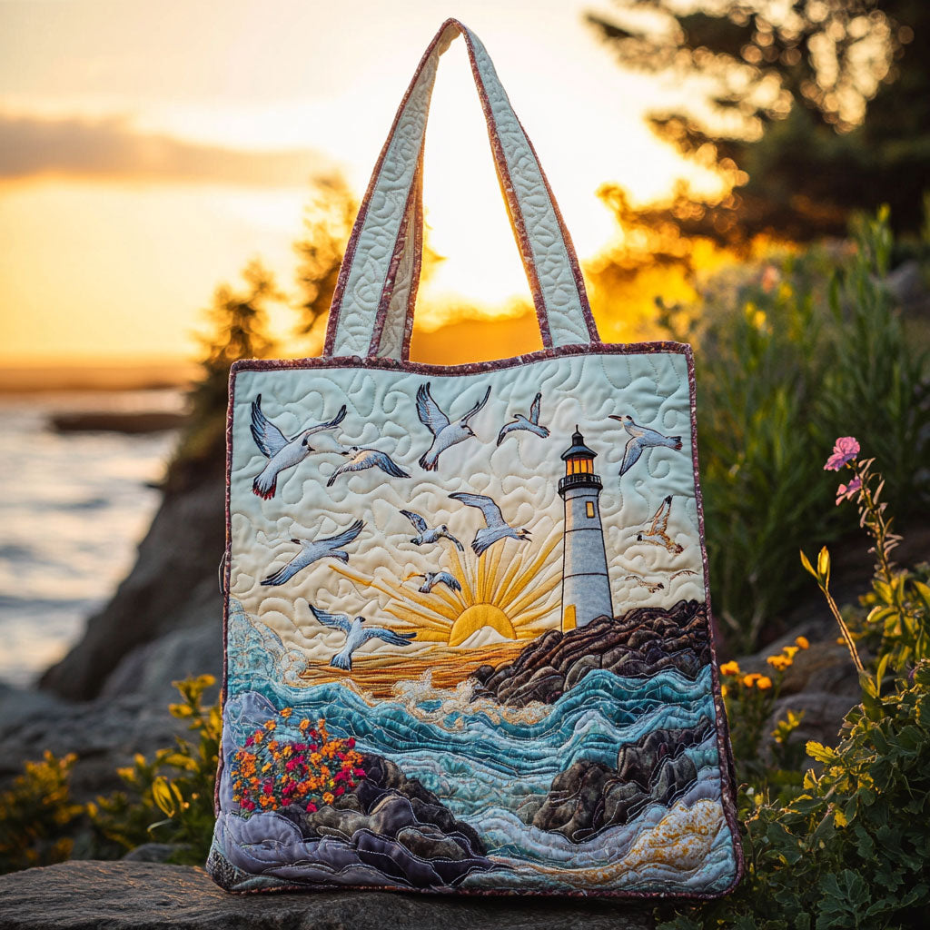 Harbor Wings Lighthouse WN3009018CL Quilted Tote Bag - Giftroza