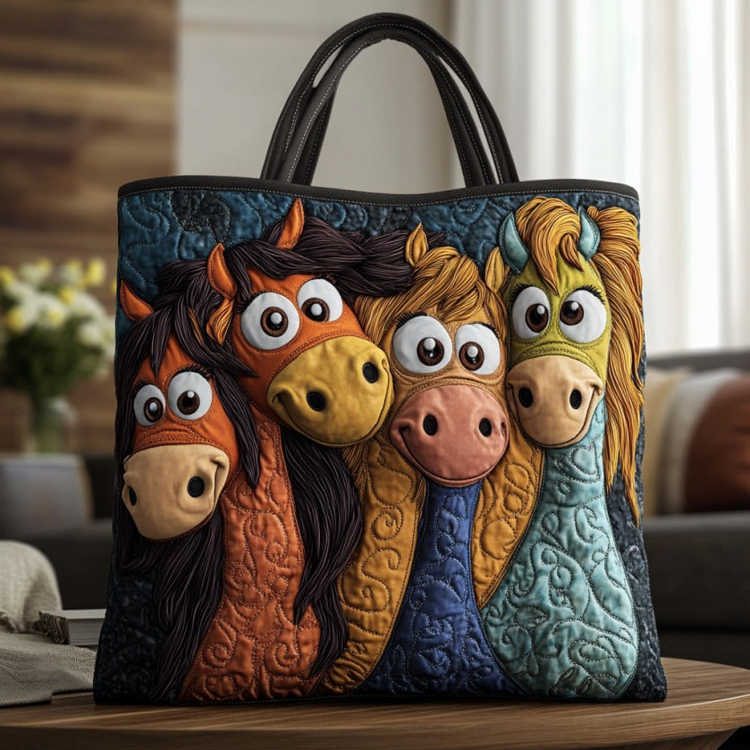 Funny Pony Quilted Tote Bag - Giftroza