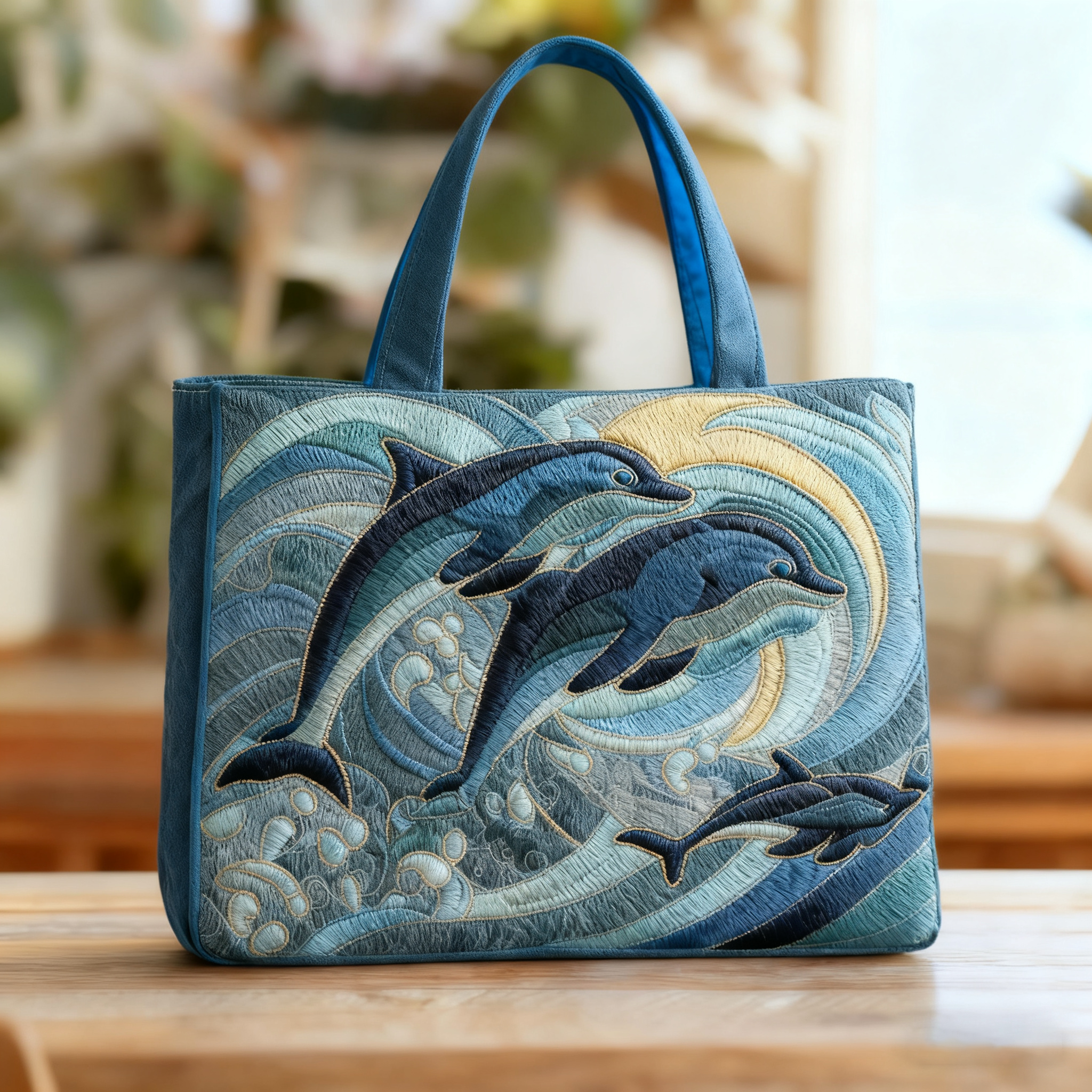 Fashion Ocean Dolphin Quilted Handbag - Giftroza