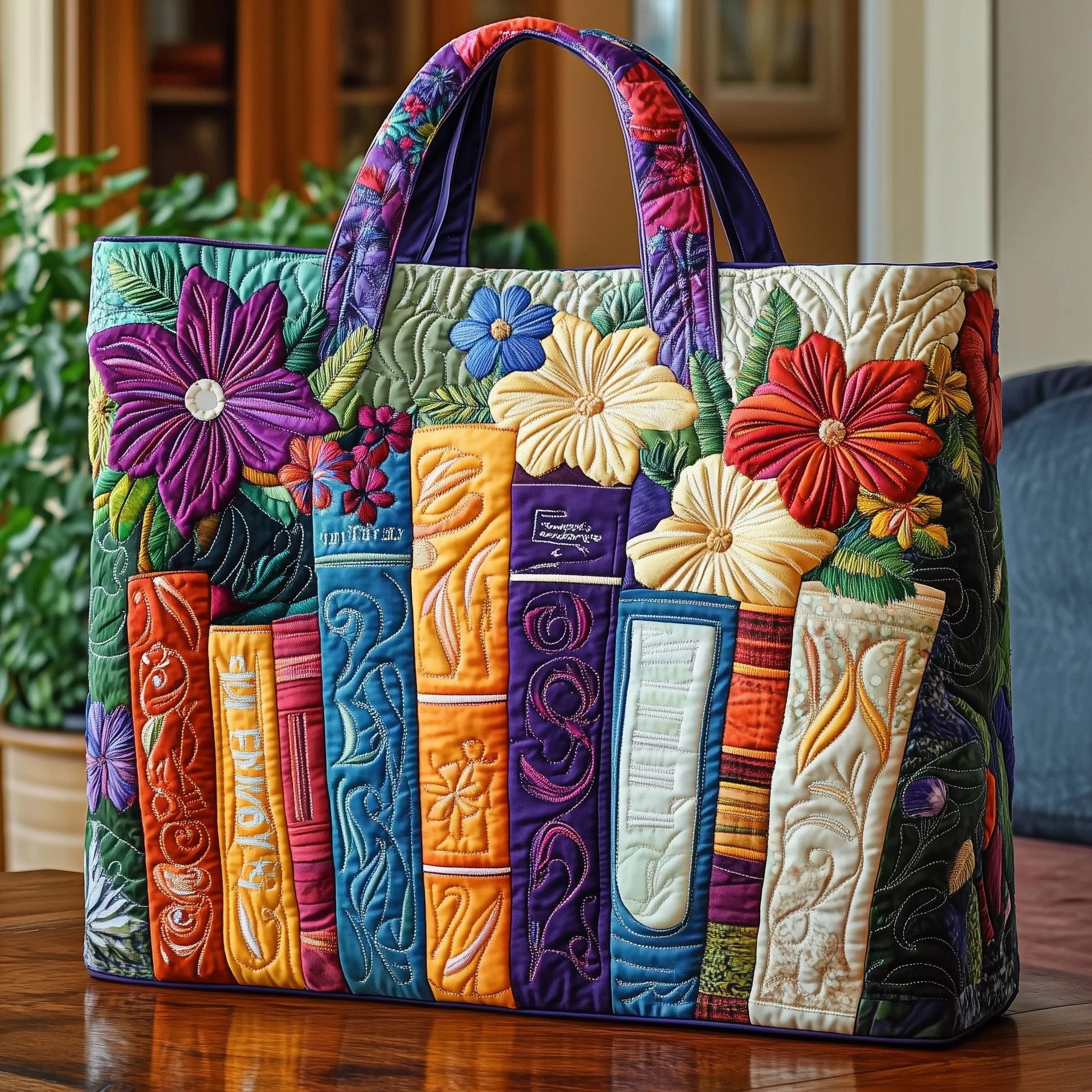 Bookworm Quilted Tote Bag GFTONL4872 - Giftroza