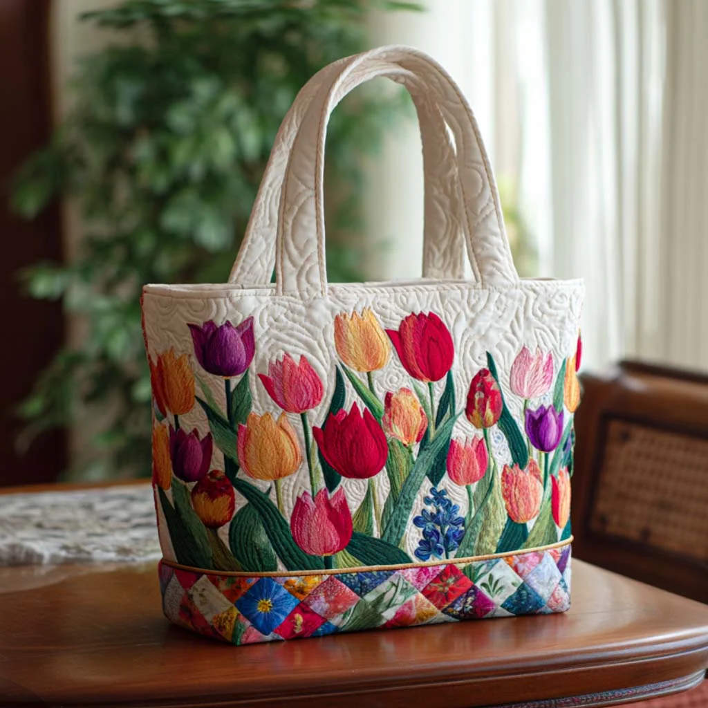 Tulip Series Quilted Tote Bag - Giftroza