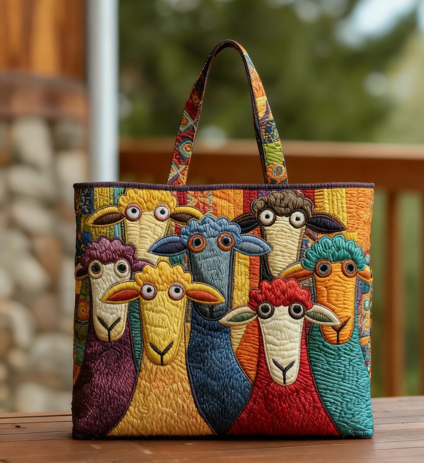 Sheep Serenity Quilted Tote Bag GFTOHD8551 - Giftroza