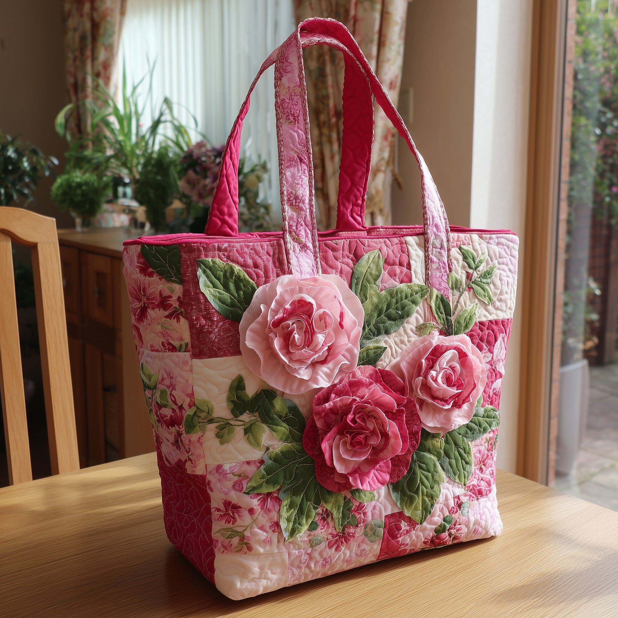 Strong Bloom Quilted Tote Bag - Giftroza
