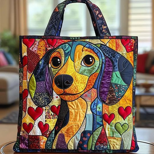 Colorful Dog Quilted Tote - Giftroza