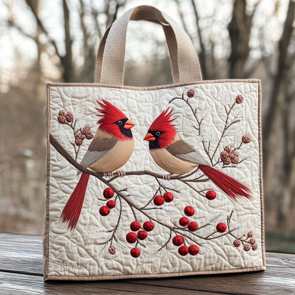 Berry Cardinals CP2409031CL Quilted Tote Bag - Giftroza