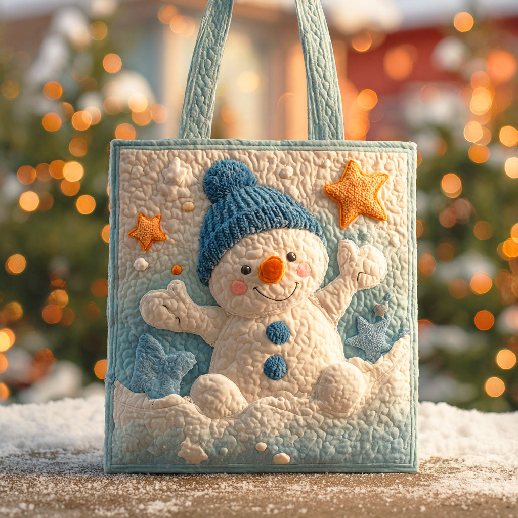 Snowman Magic Quilted Tote Bag NCU0TD803 - Giftroza