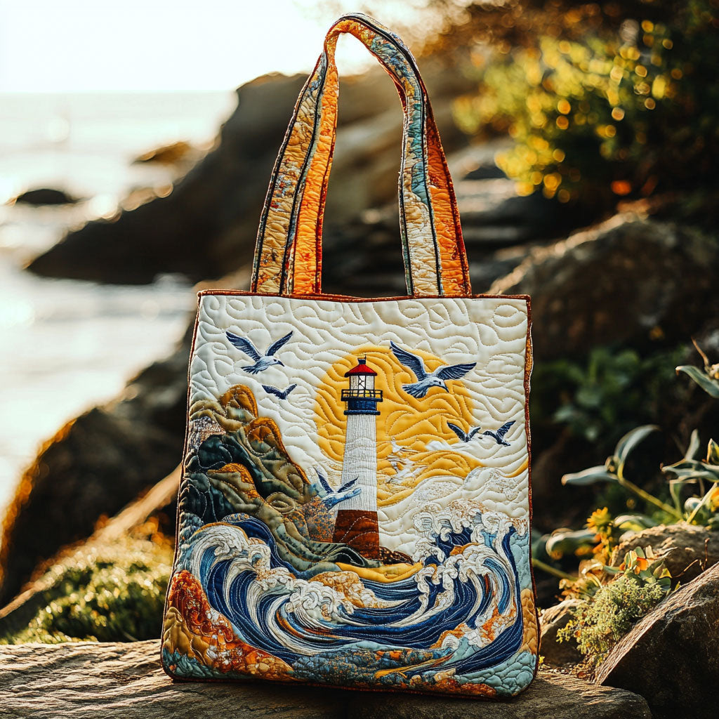 Seagull Haven Lighthouse WN3009046CL Quilted Tote Bag - Giftroza