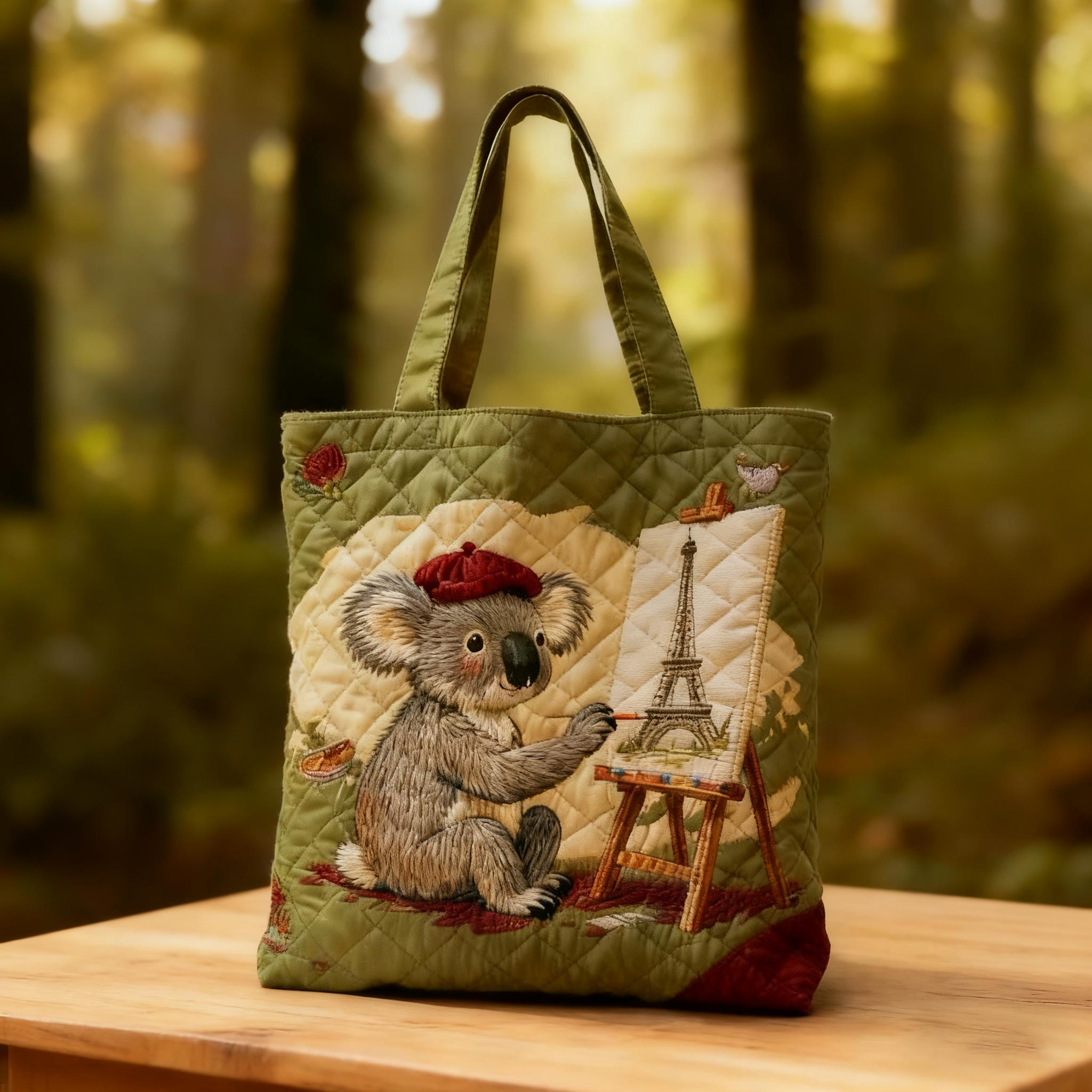 Painter Koala Quilted Tote - Giftroza