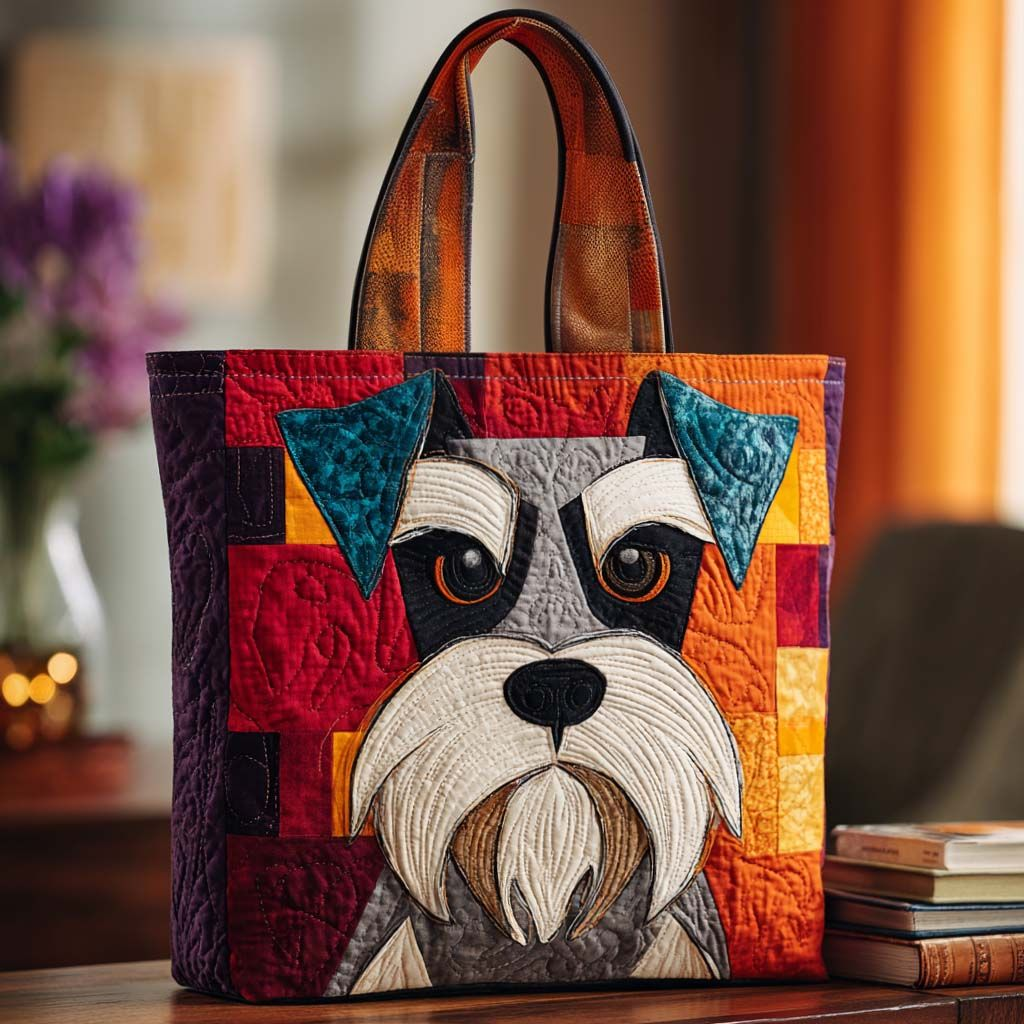 Bold Schnauzer Quilted Tote NCUONT9767 - Giftroza
