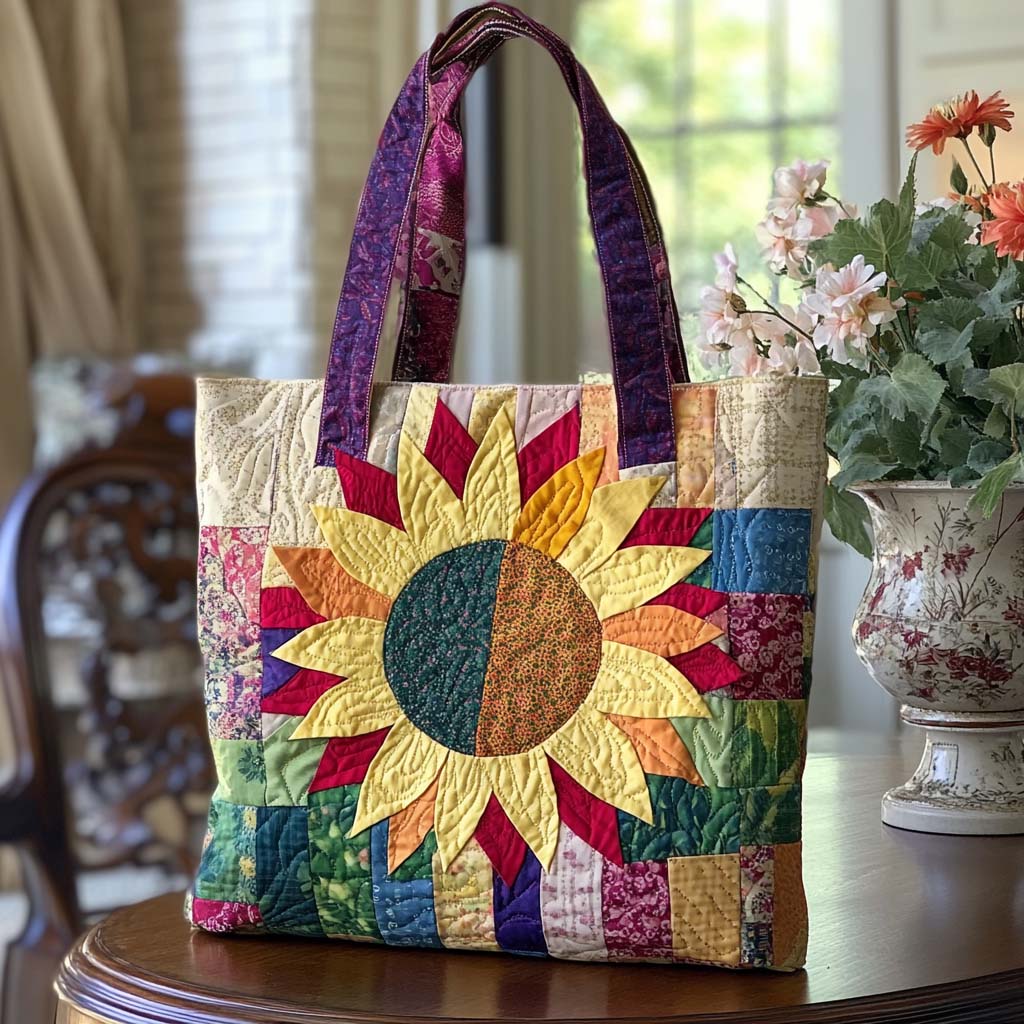 Smiling Sun Quilted Tote Bag NCU0NT10561 - Giftroza