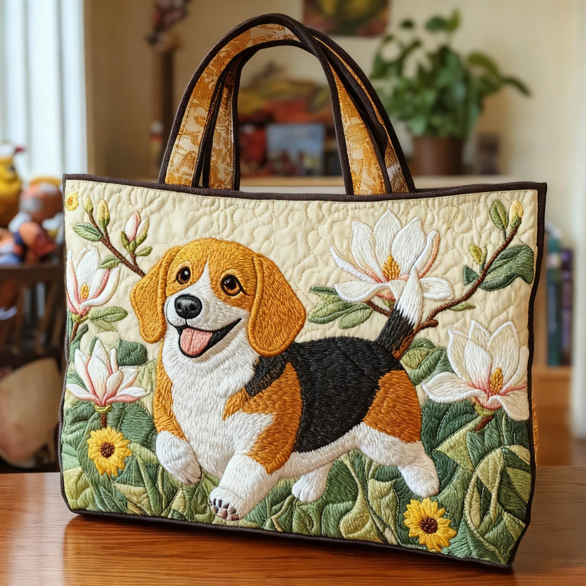 Cute Beagle Quilted Tote Bag - Giftroza
