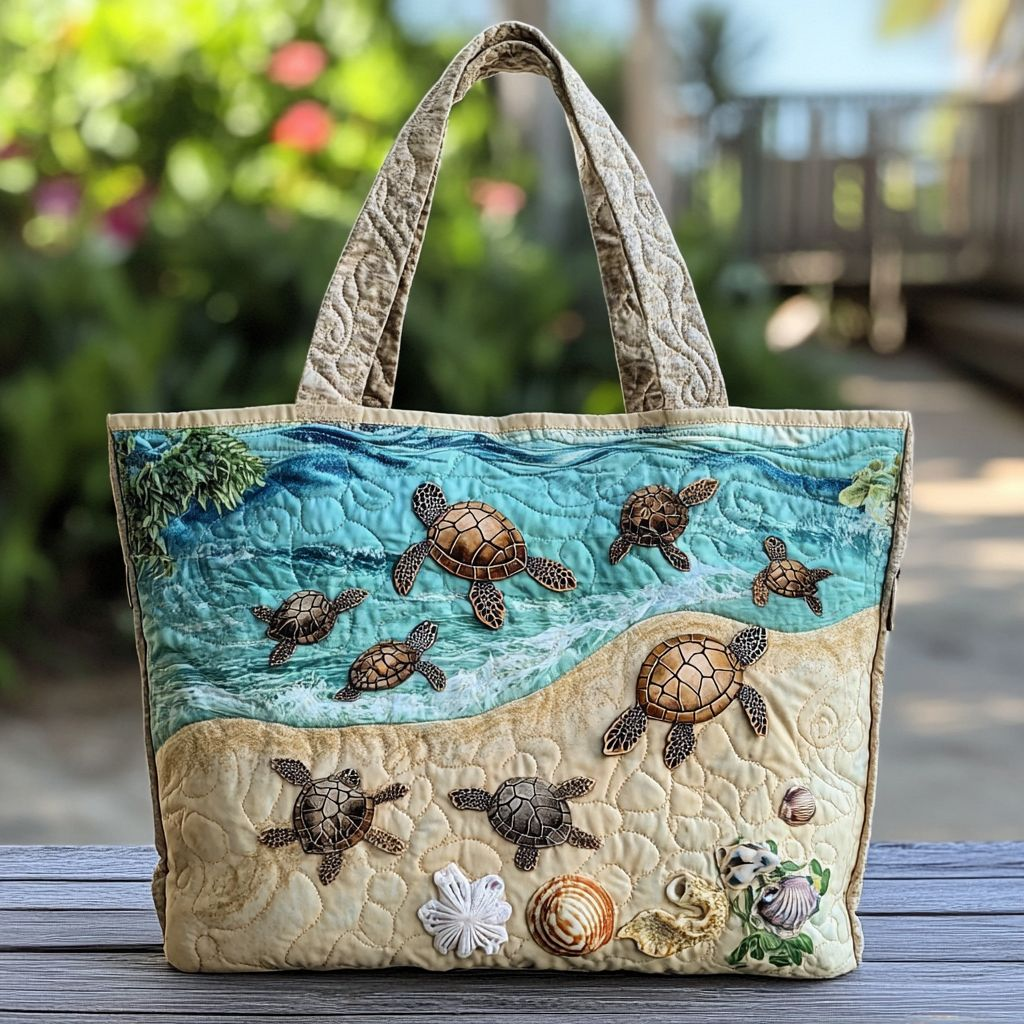 Turtle Breeze Quilted Tote NCUODK8789 - Giftroza