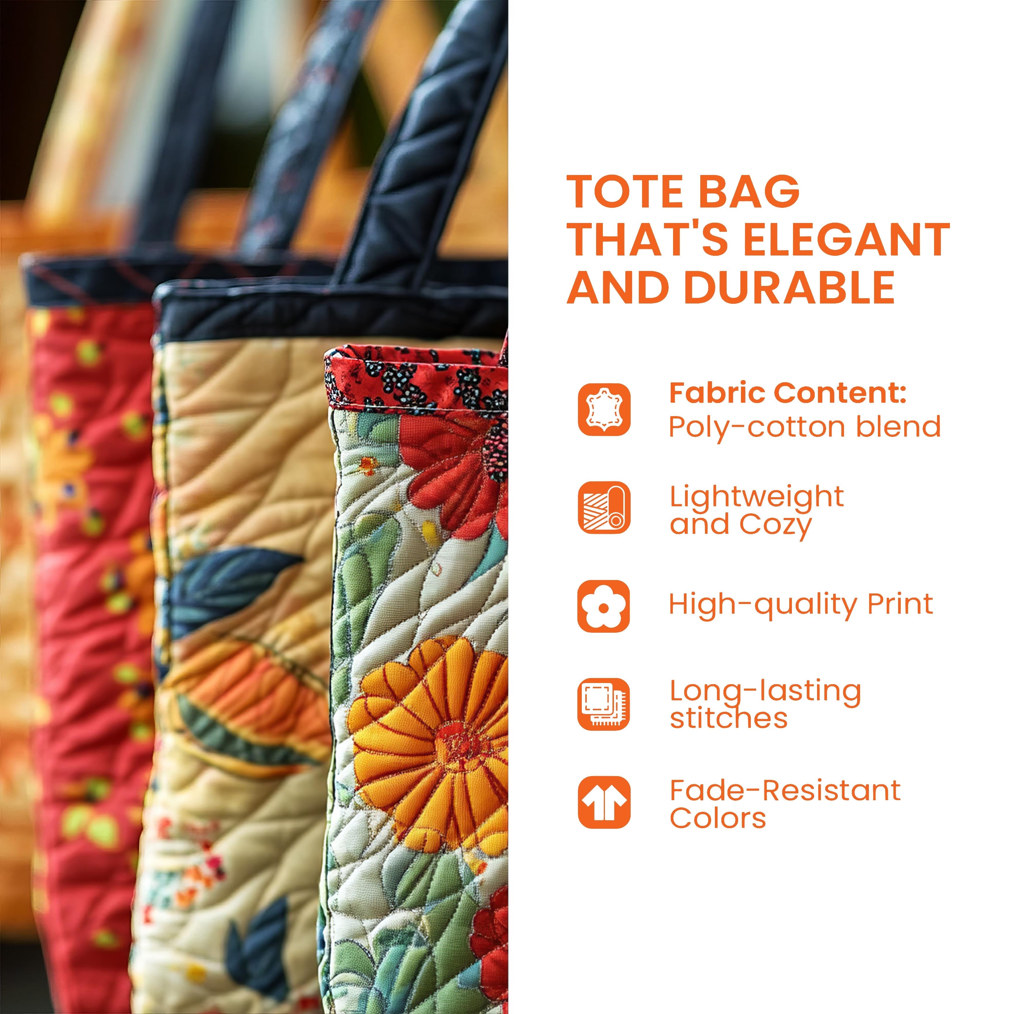 Whimsical Chicken Quilted Tote Bag GFTONL4832 - Giftroza