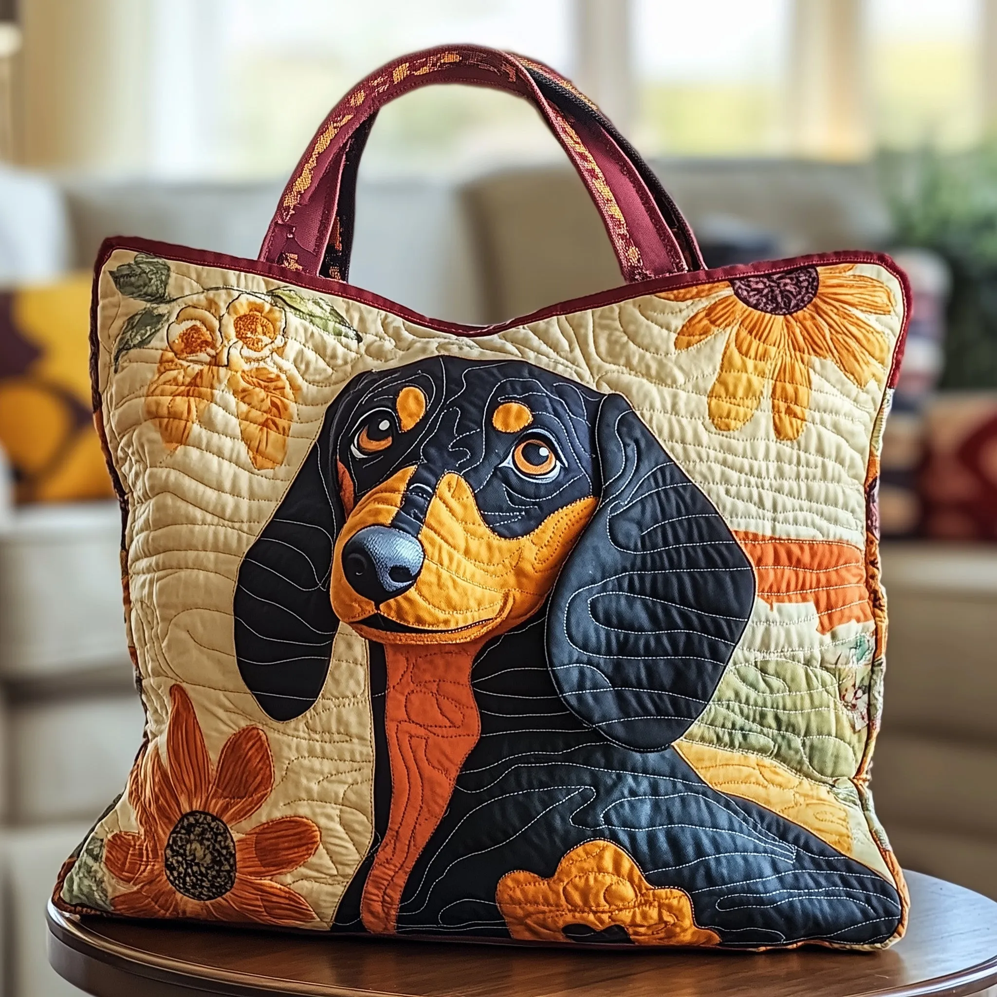 Dachshund Quilted Tote Bag GFTOTP8738 - Giftroza