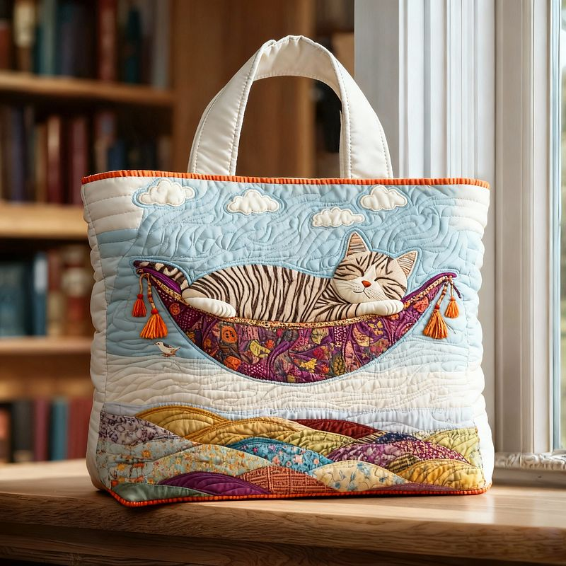 Cute cat quilted handbag - Giftroza