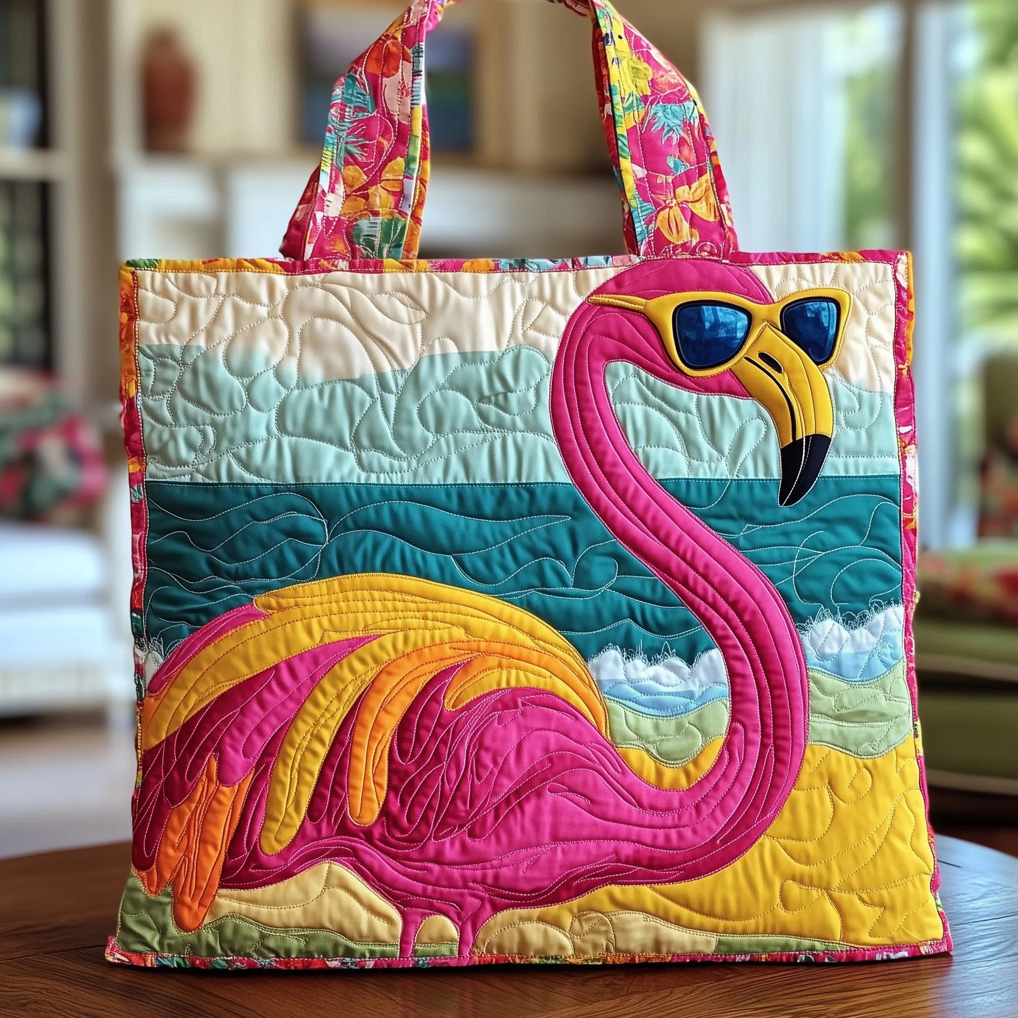 Summer Flamingo Quilted Tote Bag GFTONT1045 - Giftroza