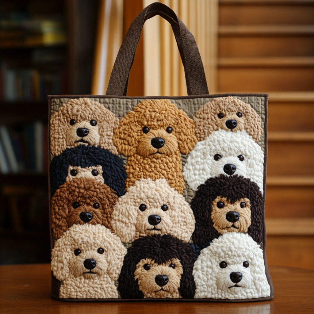 Puppy Blocks Quilted Tote Bag - Giftroza