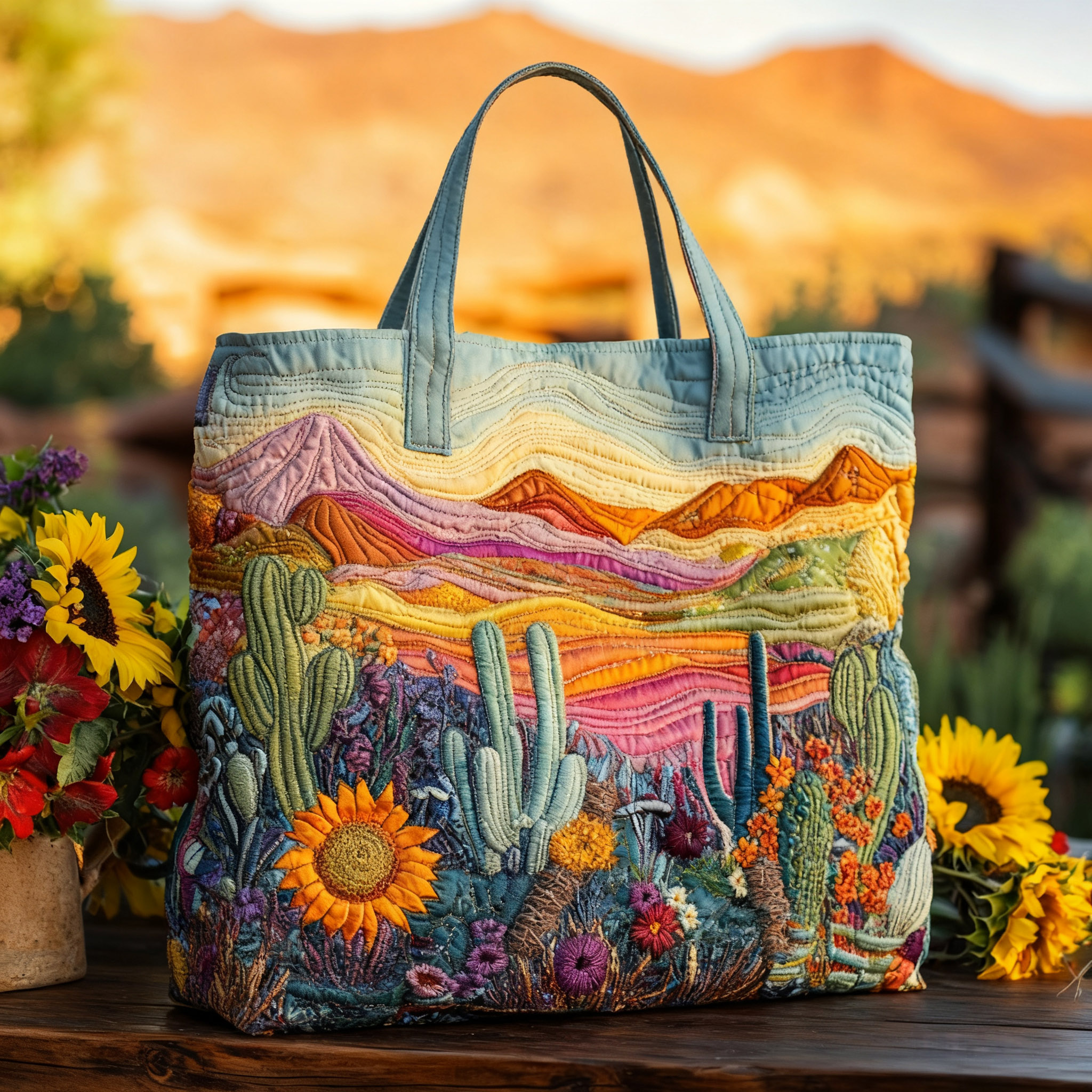 Desert Landscape Series Quilted Tote Bag - Giftroza