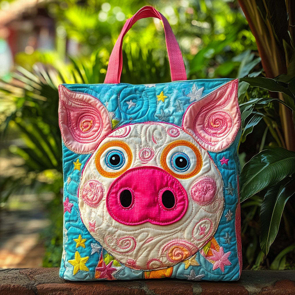 Shiny Pig Quilted Tote Bag - Giftroza