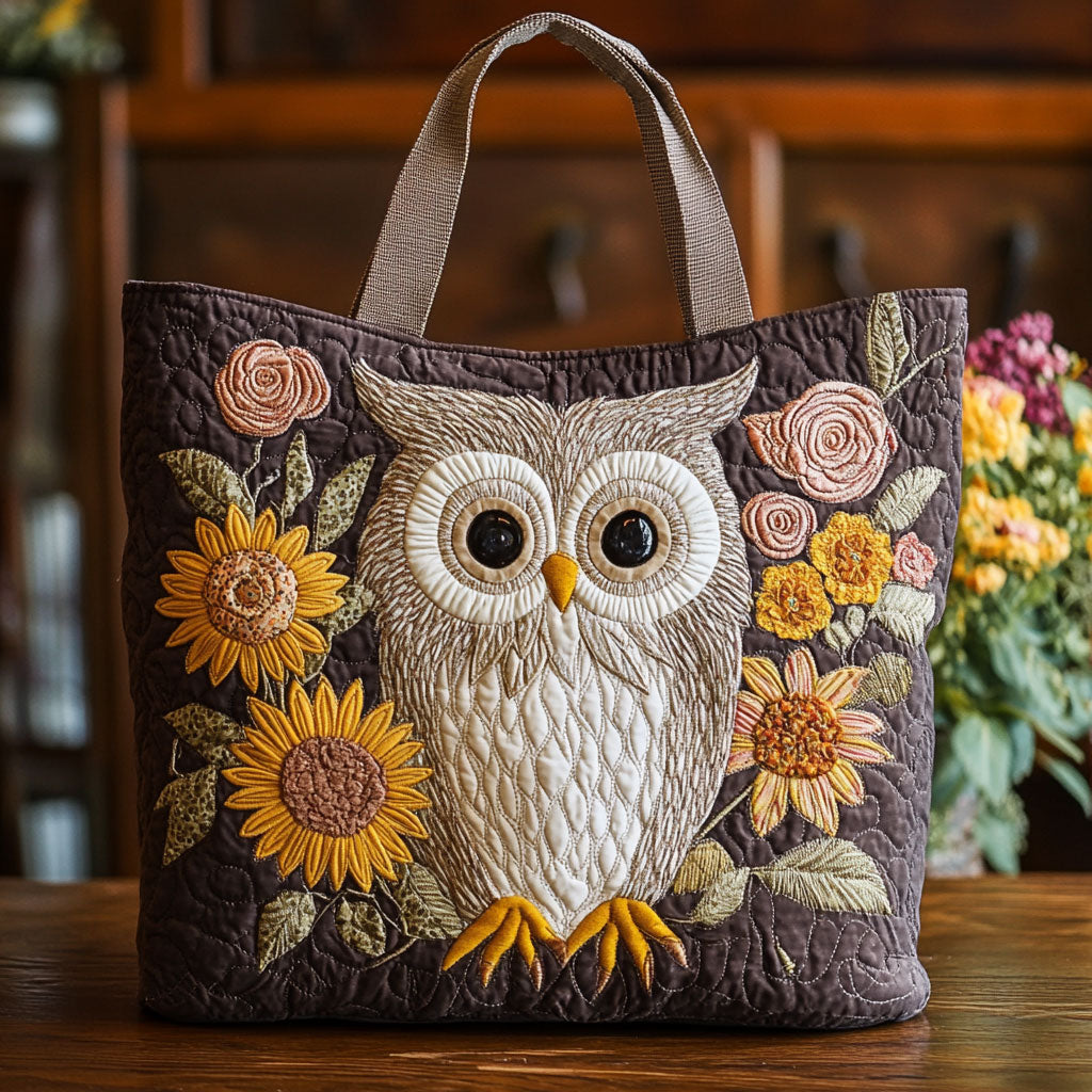 Owl Bloom CP0110078CL Quilted Tote Bag - Giftroza