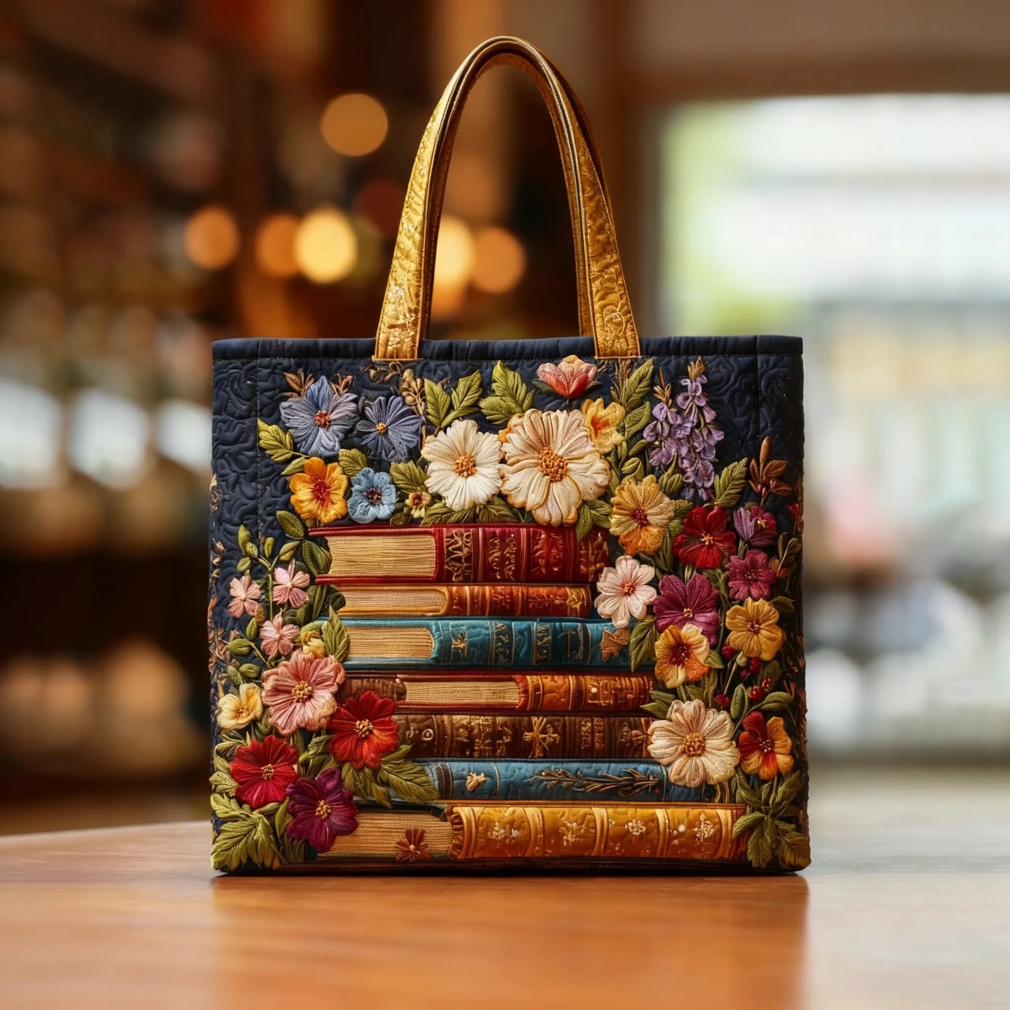 Blooming Pages Quilted Tote Bag - Giftroza
