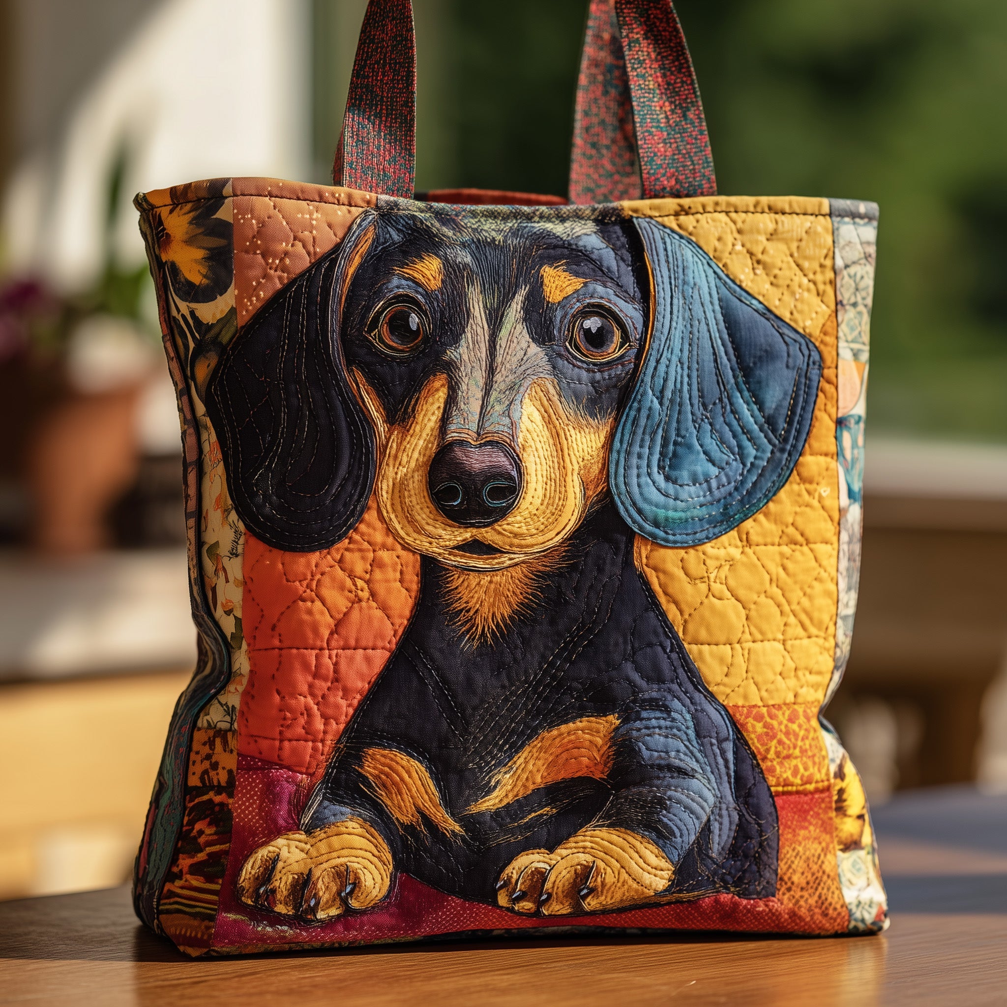 Adorable Dachshund Quilted Tote Bag GFTONT2369 - Giftroza