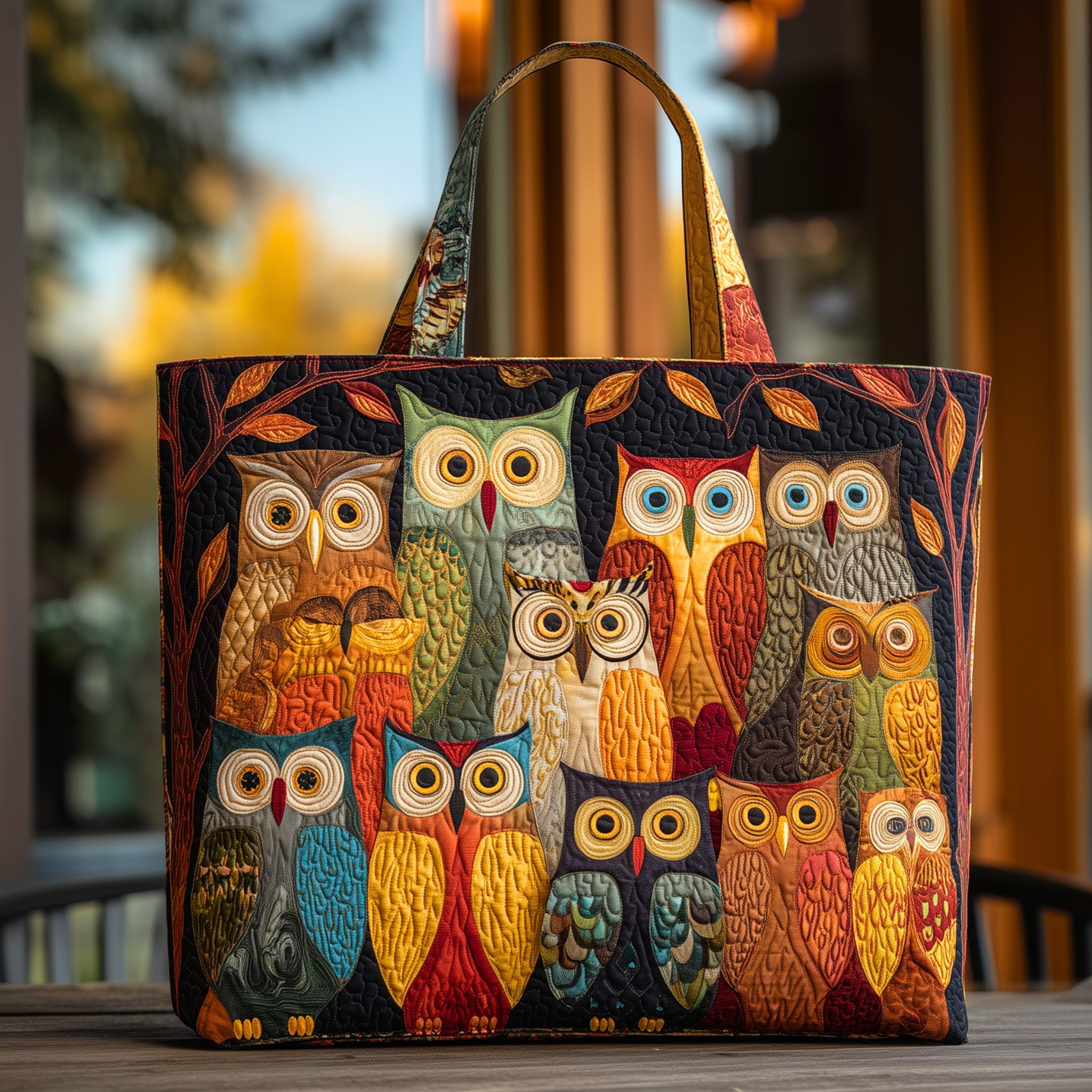 Owl Spirit Quilted Tote Bag GFTOHD8740 - Giftroza