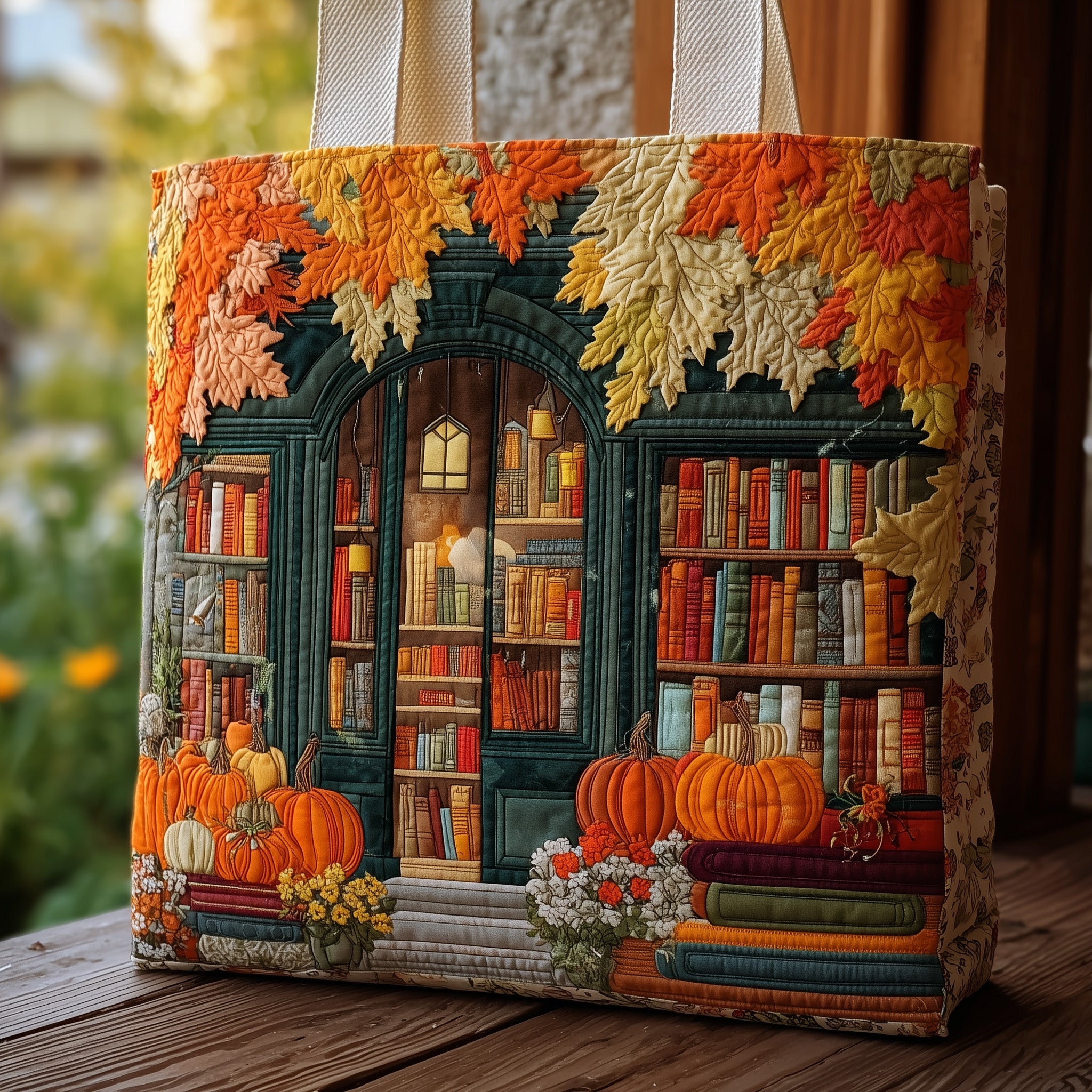 Cozy Library Quilted Tote Bag GFTOMA2580 - Giftroza