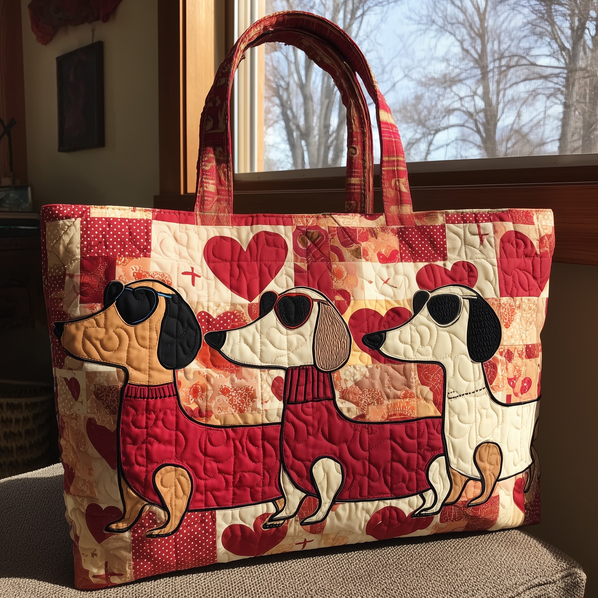Dachshund Quilted Tote Bag GFTOTL4554 - Giftroza